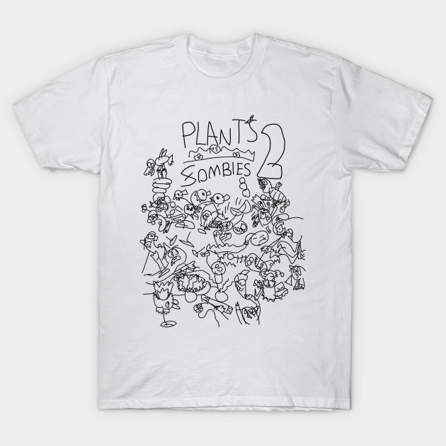 Plants vs Zombies Doodle Up T-Shirt by kenzox78